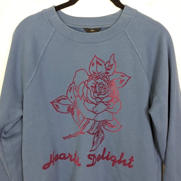 J. Crew Hearts Delight Rose Print Crew Neck Sweatshirt Size S - Picture 2 of 8